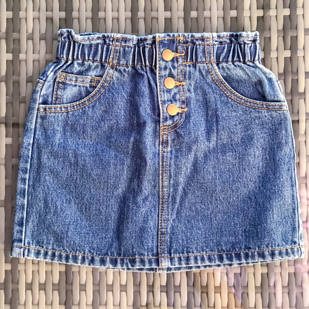 GB Girls Button Denim Mini Skirt
